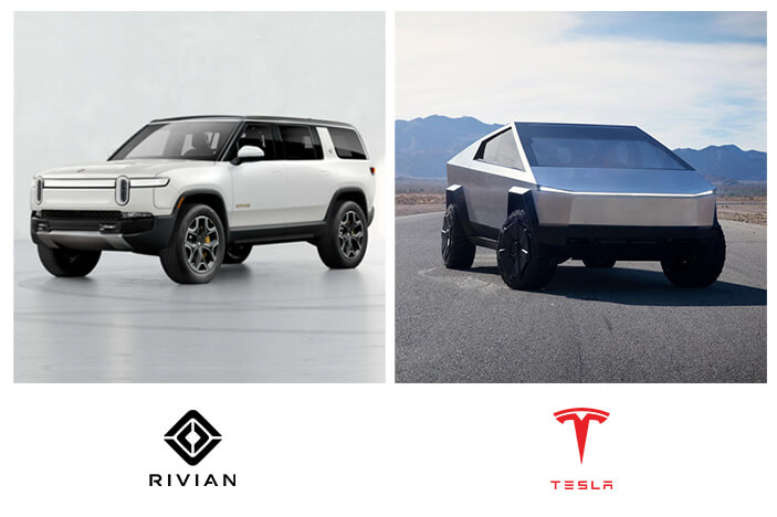 rivian tesla electric vehicule