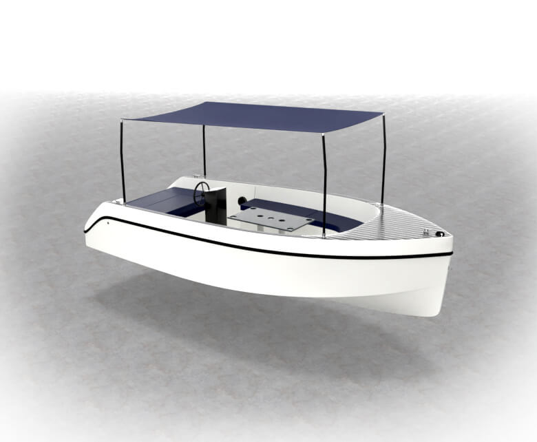 Volt 180 White and Navy Blue Electric Boat